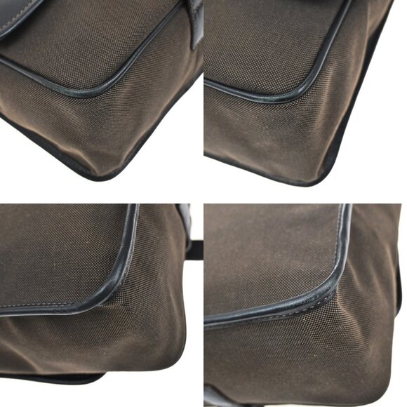 PRADA Logo Jacquard Crossbody Shoulder Bag Canvas Leather Brown SHW 38YH182 - Picture 7 of 16